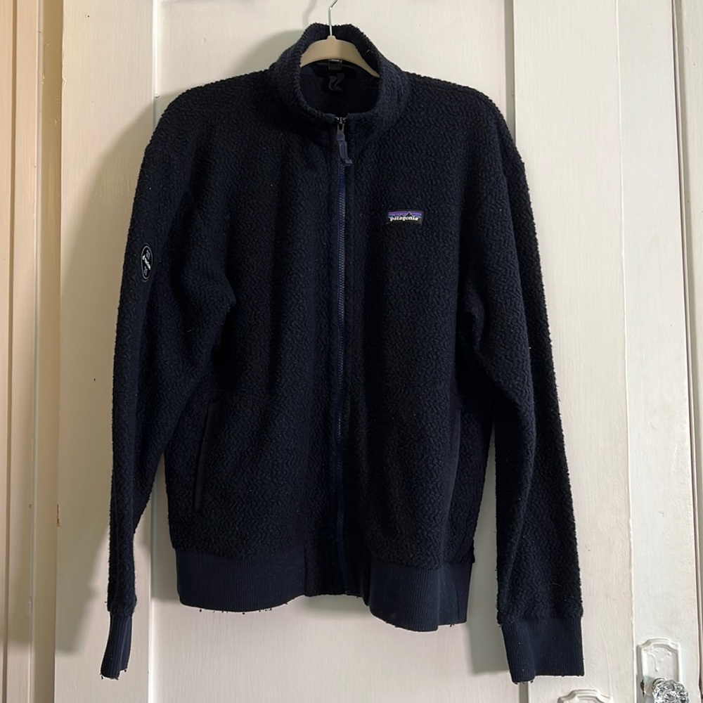 Navy Teddy Texture Patagonia TikTok Jacket